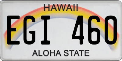 HI license plate EGI460