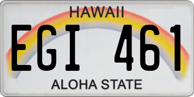 HI license plate EGI461