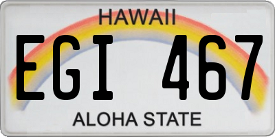 HI license plate EGI467