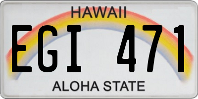 HI license plate EGI471
