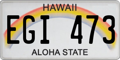 HI license plate EGI473