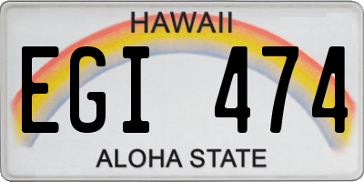 HI license plate EGI474
