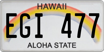 HI license plate EGI477