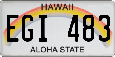 HI license plate EGI483
