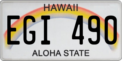 HI license plate EGI490