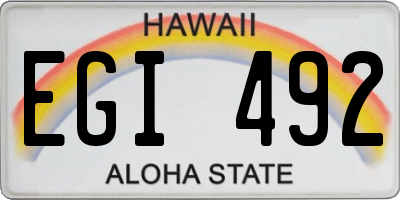 HI license plate EGI492