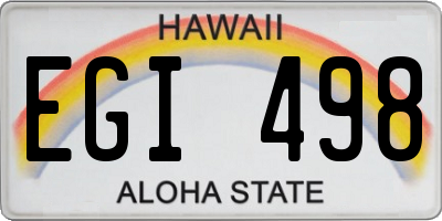 HI license plate EGI498