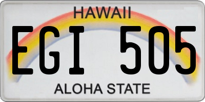 HI license plate EGI505