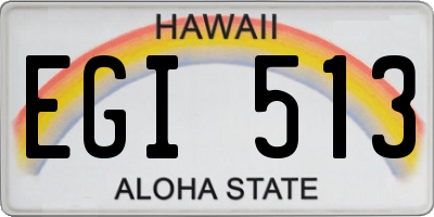 HI license plate EGI513