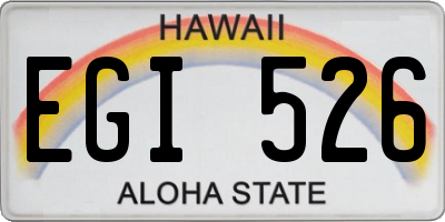 HI license plate EGI526