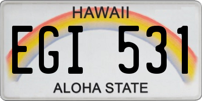HI license plate EGI531