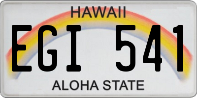 HI license plate EGI541