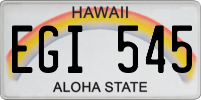HI license plate EGI545
