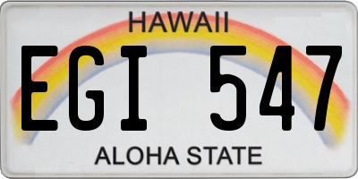 HI license plate EGI547