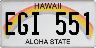 HI license plate EGI551