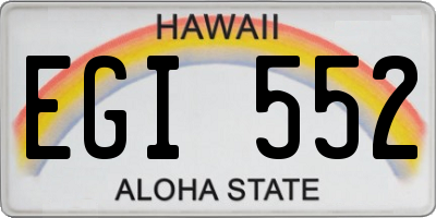 HI license plate EGI552