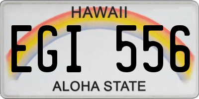 HI license plate EGI556