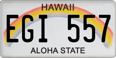 HI license plate EGI557