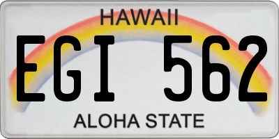 HI license plate EGI562