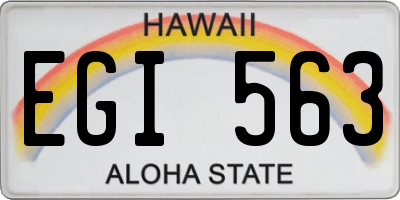 HI license plate EGI563