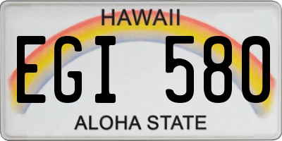 HI license plate EGI580