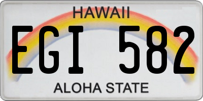 HI license plate EGI582