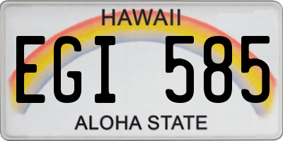 HI license plate EGI585