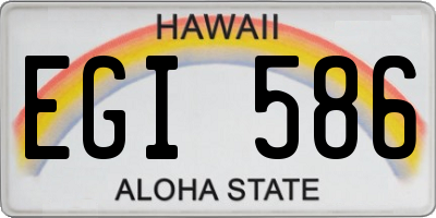 HI license plate EGI586