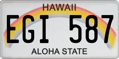 HI license plate EGI587