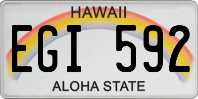HI license plate EGI592