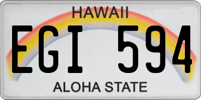 HI license plate EGI594