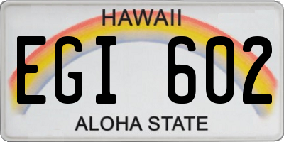 HI license plate EGI602
