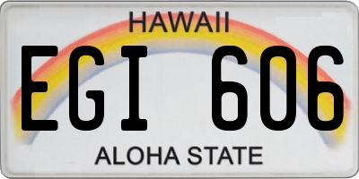 HI license plate EGI606
