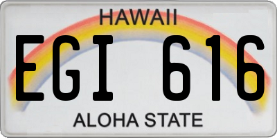HI license plate EGI616