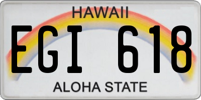 HI license plate EGI618