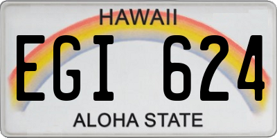 HI license plate EGI624