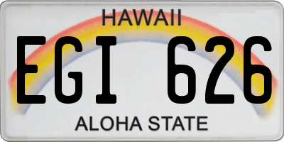 HI license plate EGI626
