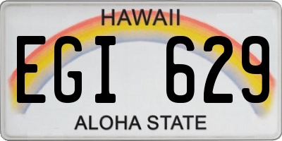 HI license plate EGI629