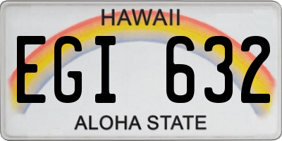 HI license plate EGI632