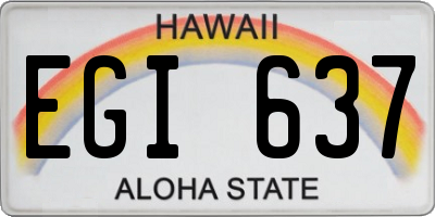 HI license plate EGI637