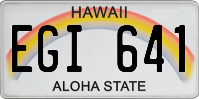 HI license plate EGI641