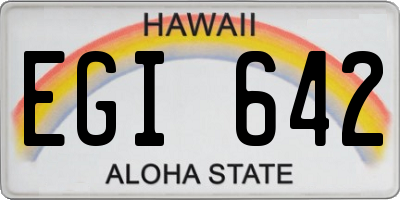 HI license plate EGI642