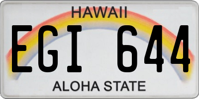 HI license plate EGI644