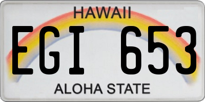 HI license plate EGI653