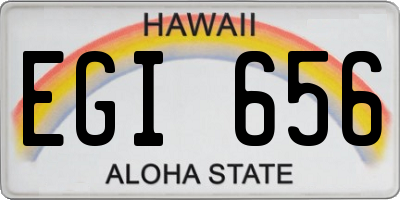 HI license plate EGI656
