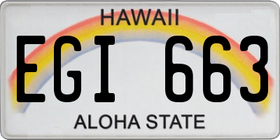 HI license plate EGI663