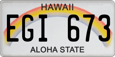 HI license plate EGI673