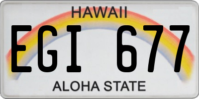 HI license plate EGI677