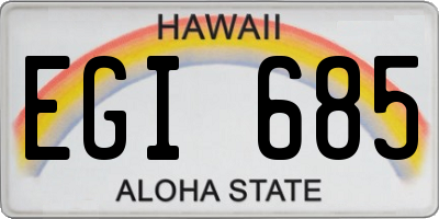 HI license plate EGI685