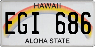 HI license plate EGI686